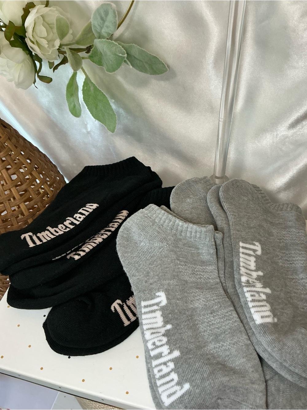 NWOT Timberland Ankle Socks — Black & Gray (6-Pack)